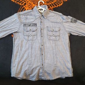 Affliction long sleeve denim button up